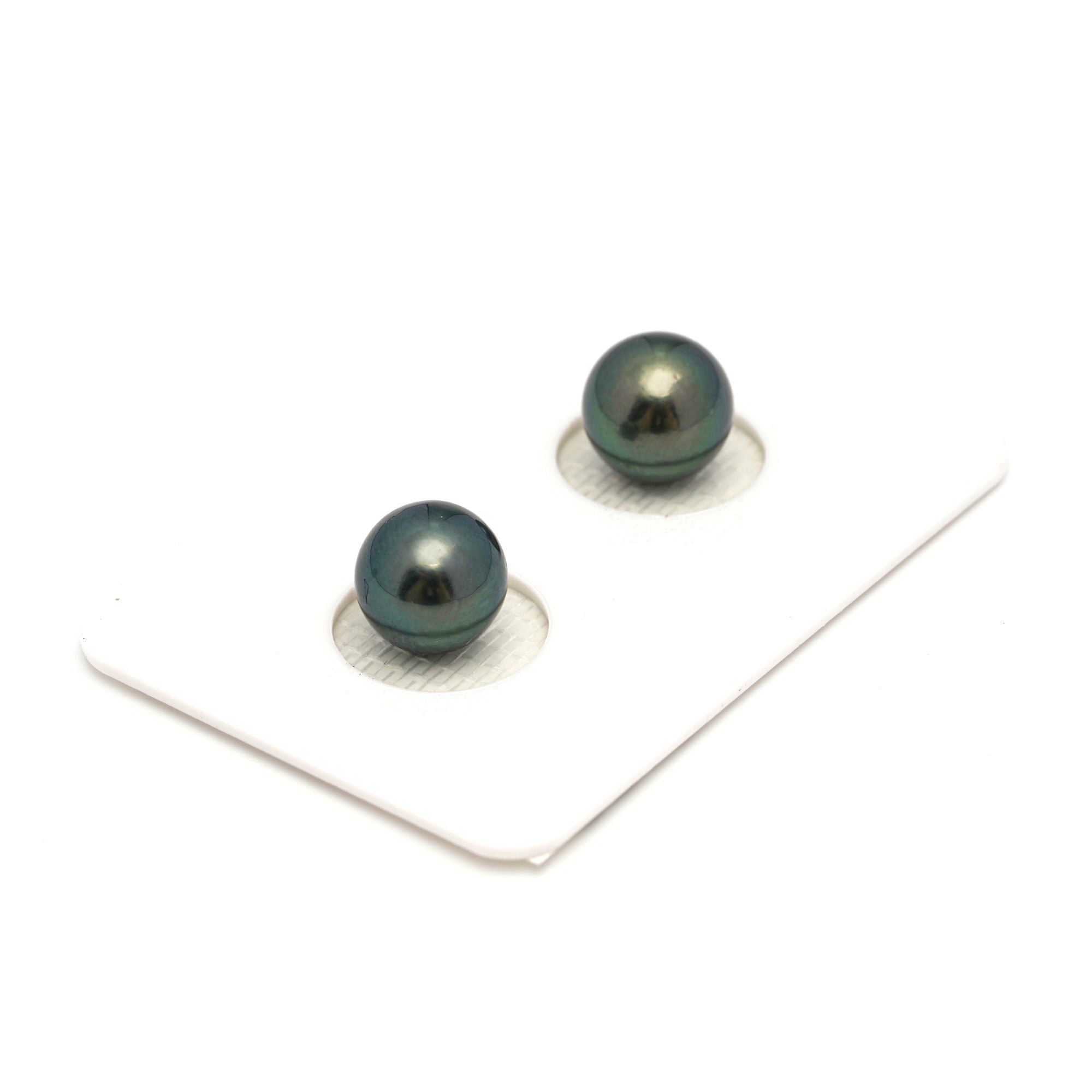 2pcs Green 8.6-8.8mm - RSR AAA/AA Quality Tahitian Pearl Pair ER1666 OR12