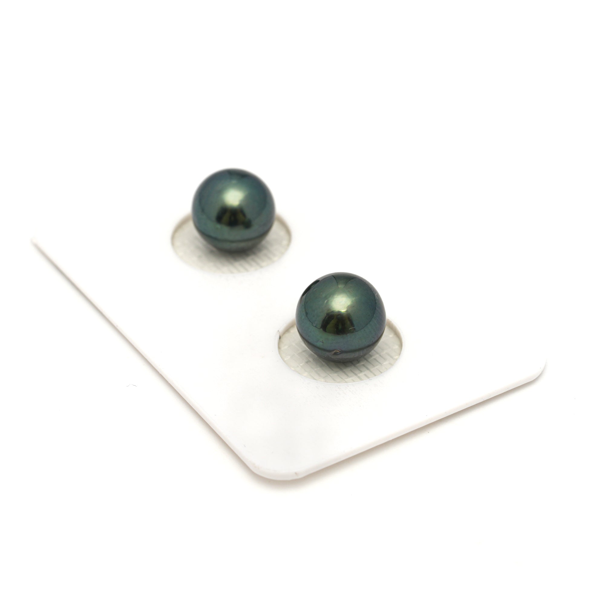 2pcs Green 8.6-8.8mm - RSR AAA/AA Quality Tahitian Pearl Pair ER1666 OR12