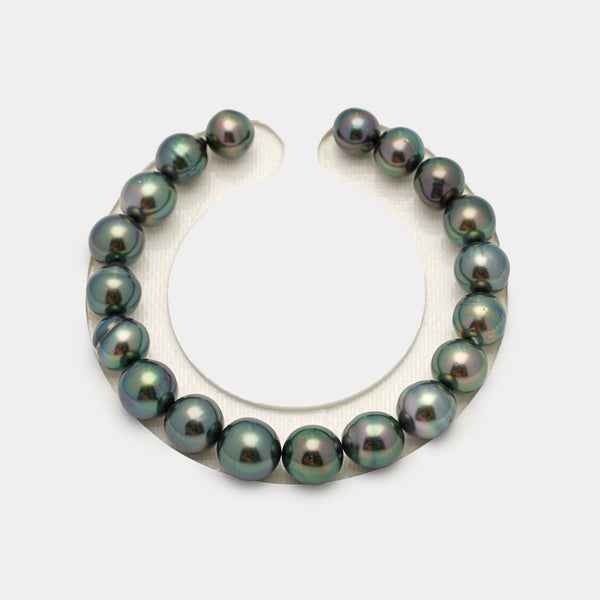 19pcs "High Luster" Green 8-10mm - SB AAA/AA Quality Tahitian Pearl Bracelet BR2139 THMIX2.6