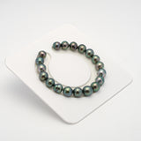 19pcs "High Luster" Green 8-10mm - SB AAA/AA Quality Tahitian Pearl Bracelet BR2139 THMIX2.6