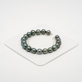 19pcs "High Luster" Green 8-10mm - SB AAA/AA Quality Tahitian Pearl Bracelet BR2139 THMIX2.6