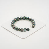 19pcs "High Luster" Green 8-10mm - SB AAA/AA Quality Tahitian Pearl Bracelet BR2139 THMIX2.6