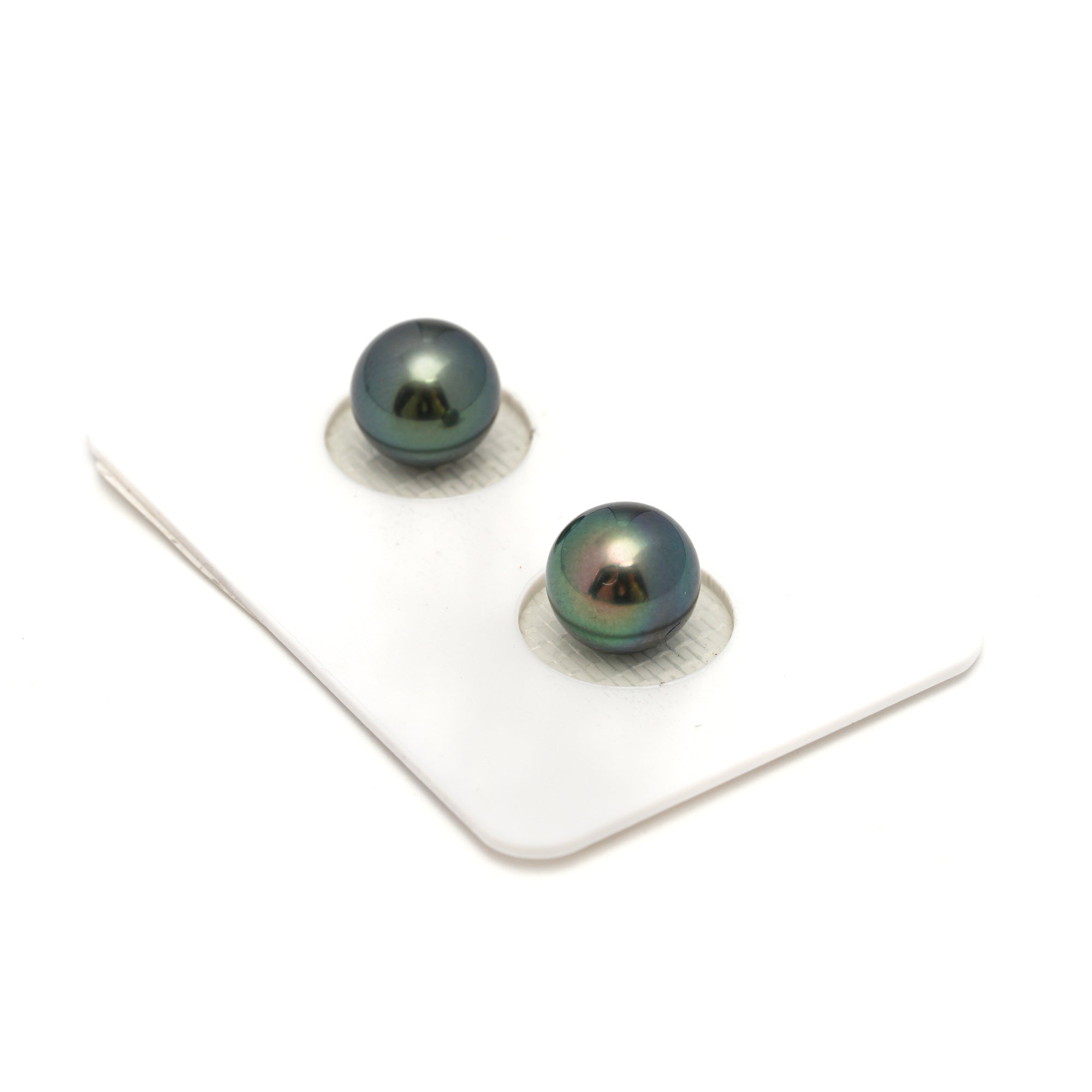 2pcs Green 8.7-8..9mm - SR AAA/AA Quality Tahitian Pearl Pair ER1667 OR12