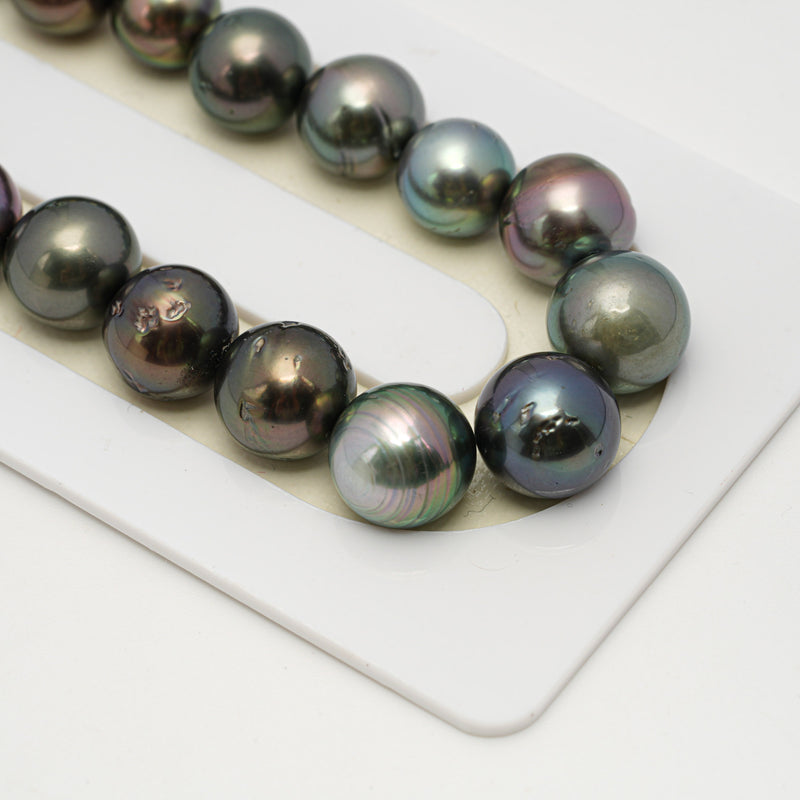 44pcs Multicolor 8-12mm - SR AA/A Quality Tahitian Pearl Necklace NL1554 THMIX3