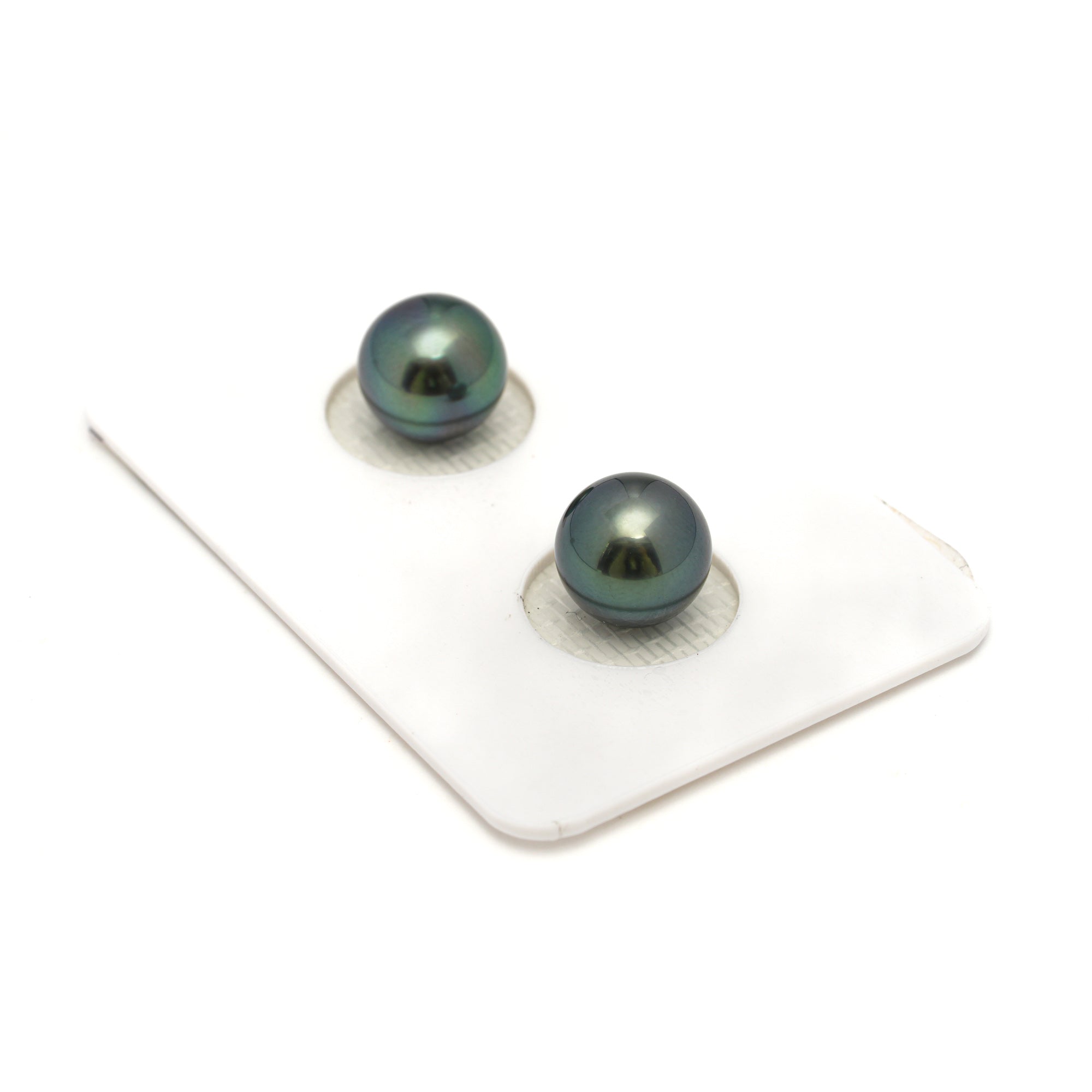 2pcs Green 8.7-8..9mm - SR AAA/AA Quality Tahitian Pearl Pair ER1667 OR12