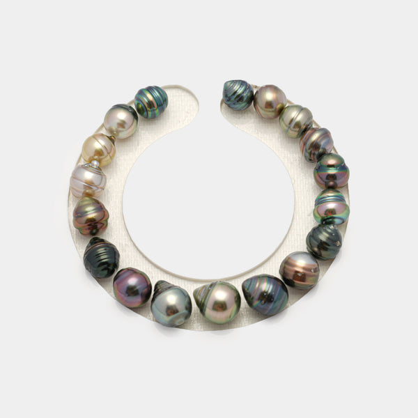 18pcs "High Luster" Multicolor 9-10mm - CL/SB AAA/AA Quality Tahitian Pearl Bracelet BR2144 TH1