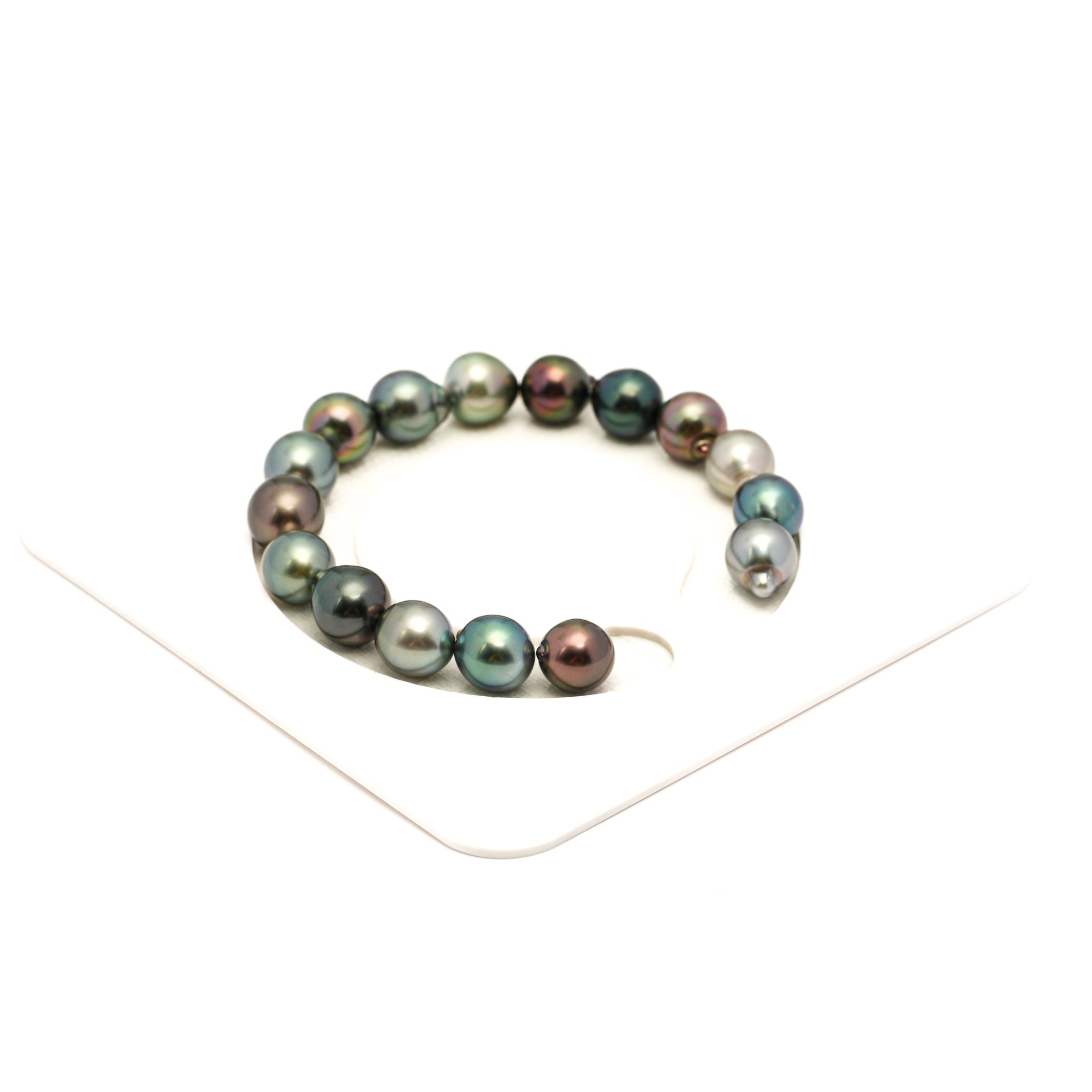 16pcs "Top Luster" Multicolor 9-10mm - SB/DR TOP Quality Tahitian Pearl Bracelet BR2472