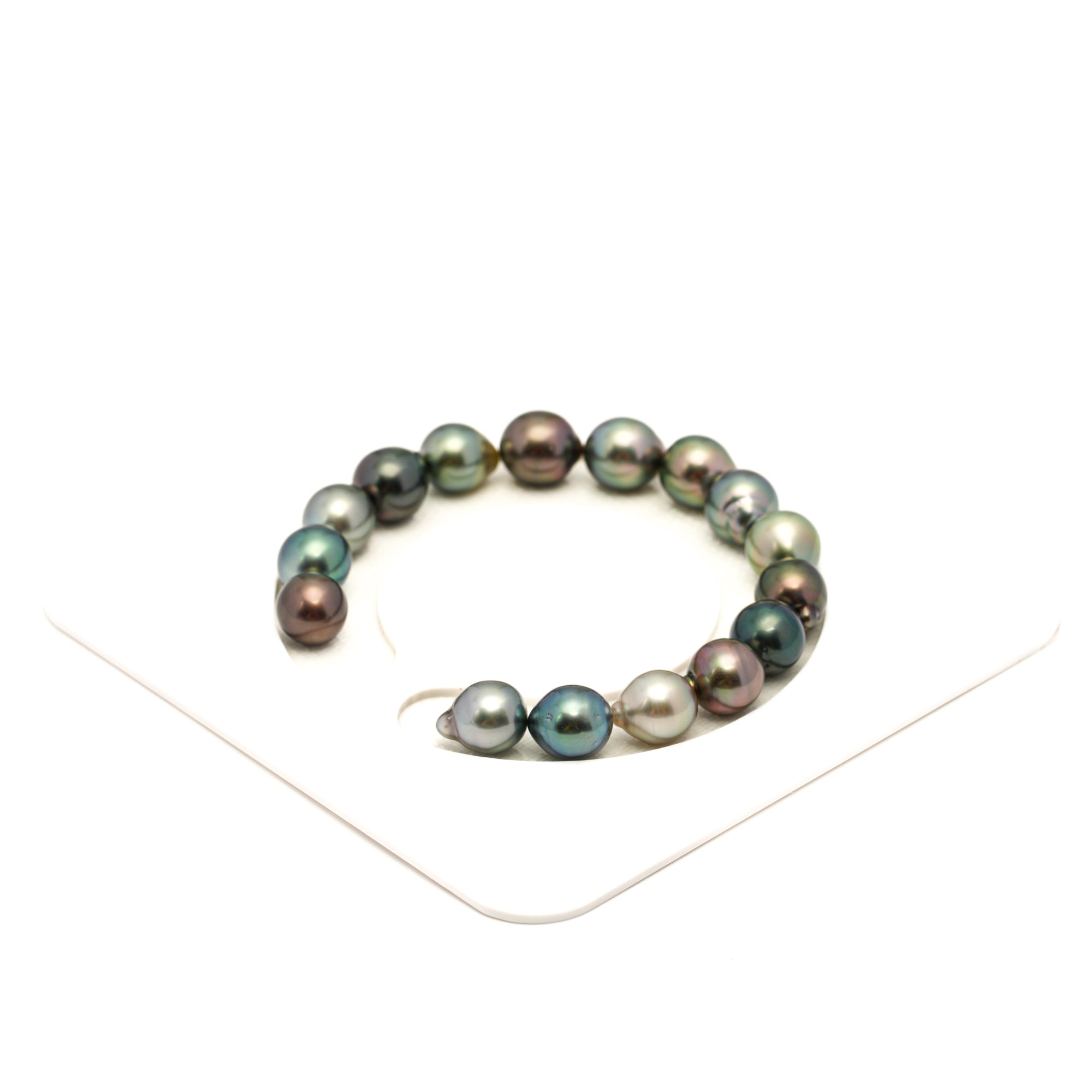 16pcs "Top Luster" Multicolor 9-10mm - SB/DR TOP Quality Tahitian Pearl Bracelet BR2472