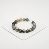 18pcs "High Luster" Multicolor 9-10mm - CL/SB AAA/AA Quality Tahitian Pearl Bracelet BR2144 TH1