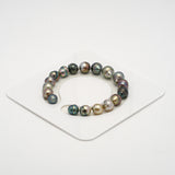 18pcs "High Luster" Multicolor 9-10mm - CL/SB AAA/AA Quality Tahitian Pearl Bracelet BR2144 TH1