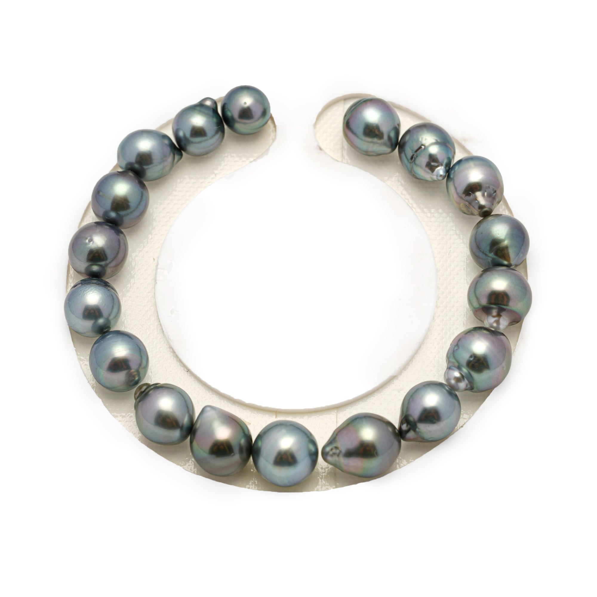 18pcs Blue Green 8-10mm - SB AAA Quality Tahitian Pearl Bracelet BR2153