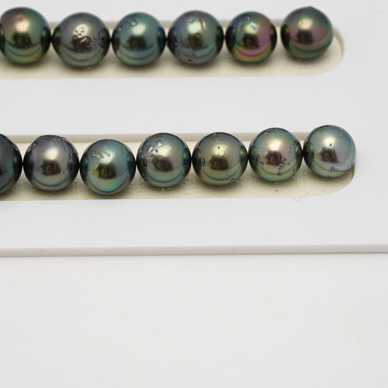 46pcs Multicolor 8-12mm - NR AA/A Quality Tahitian Pearl Necklace NL1556 THMIX3