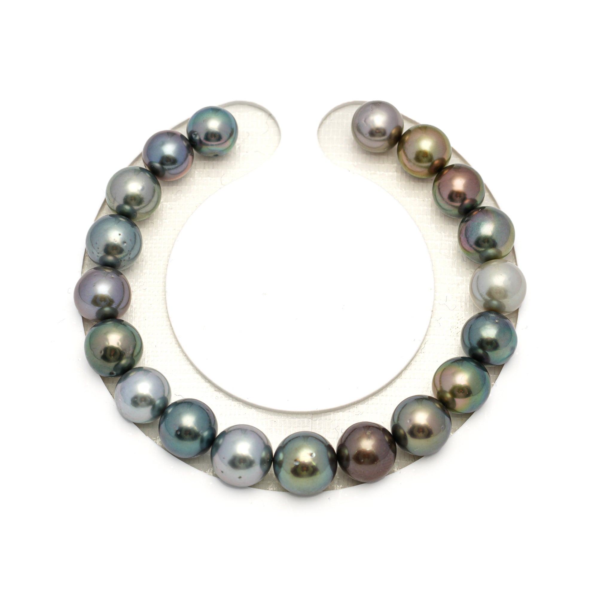19pcs "High Luster" Multicolor 8-10mm - RSR AAA/AA Quality Tahitian Pearl Bracelet BR2266 OR12