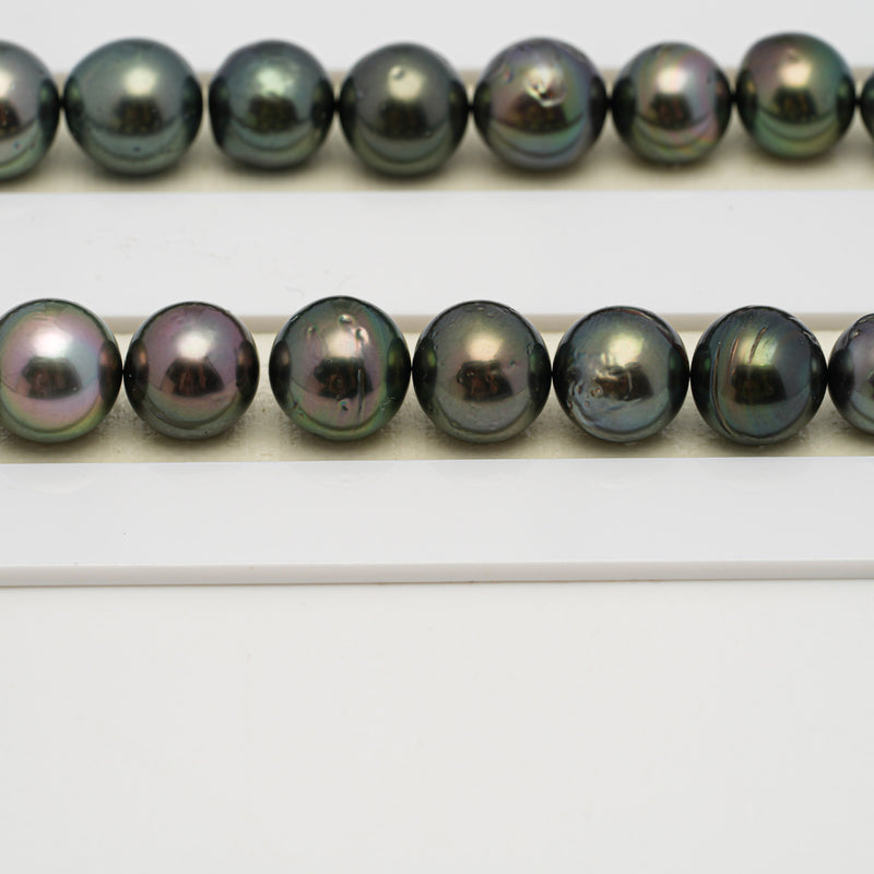 46pcs Multicolor 8-12mm - NR AA/A Quality Tahitian Pearl Necklace NL1556 THMIX3