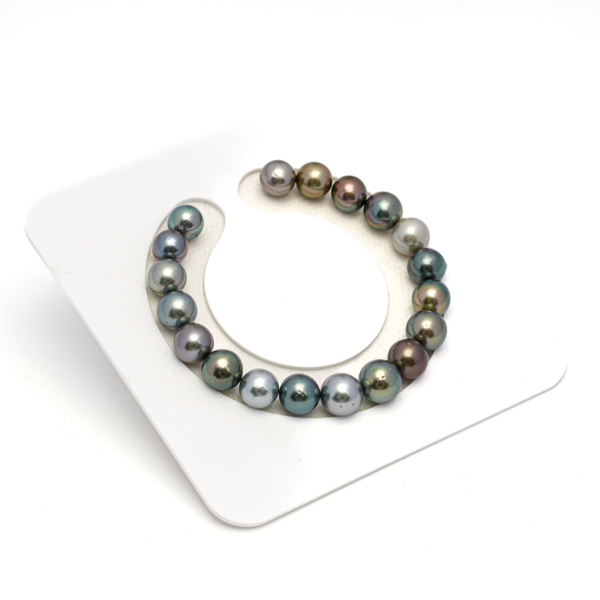 19pcs "High Luster" Multicolor 8-10mm - RSR AAA/AA Quality Tahitian Pearl Bracelet BR2266 OR12