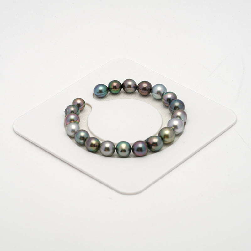 20pcs "High Luster" Multicolor 8-10mm - SB AAA Quality Tahitian Pearl Bracelet BR2145 TH1