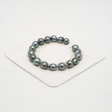 18pcs Blue Green 8-10mm - SB AAA Quality Tahitian Pearl Bracelet BR2153