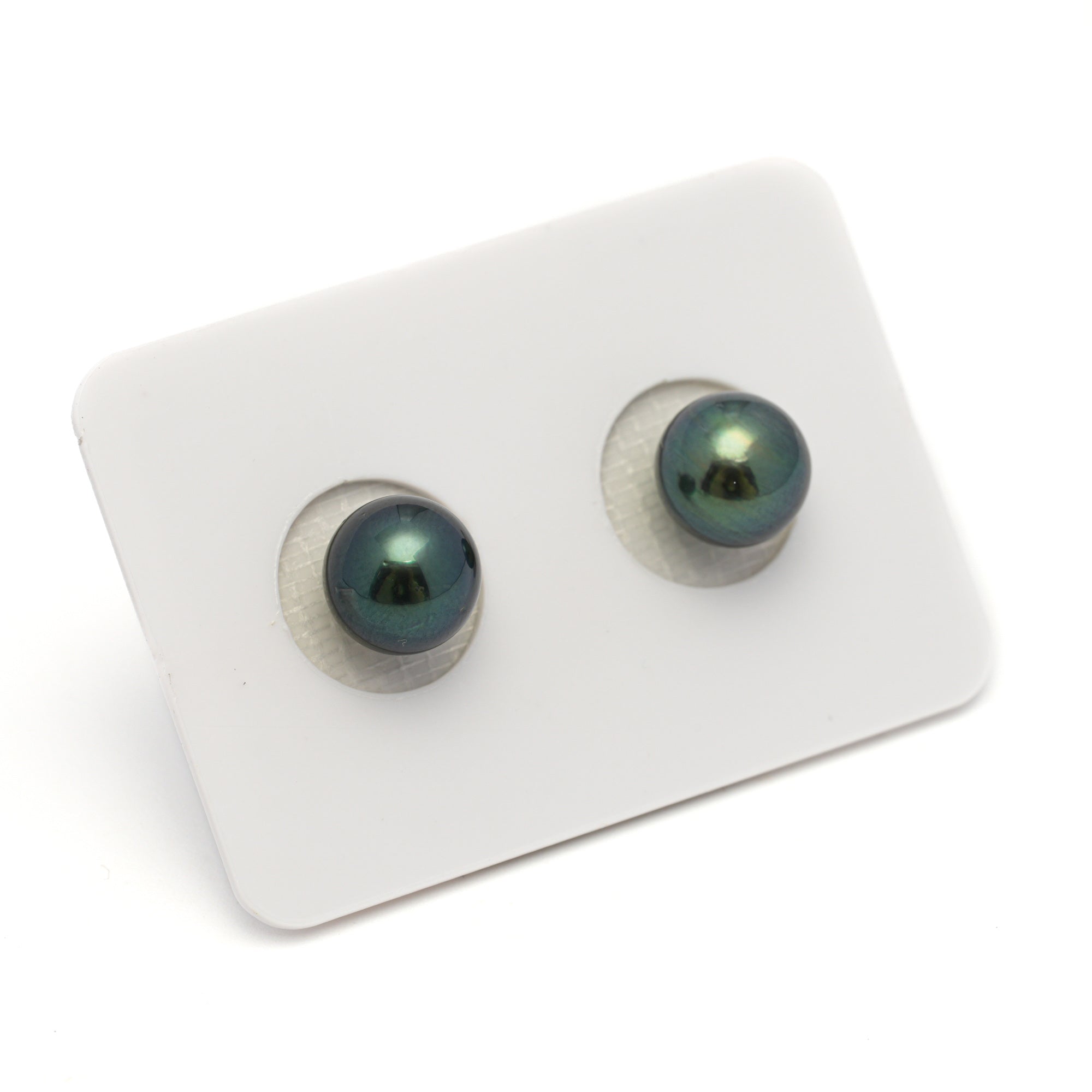 2pcs Blue Green 8.9mm - SR AAA/AA Quality Tahitian Pearl Pair ER1669 OR12