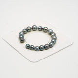 18pcs Blue Green 8-10mm - SB AAA Quality Tahitian Pearl Bracelet BR2153