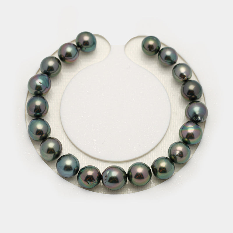 19pcs "High Luster" Green Cherry 8-9mm - SB AAA Quality Tahitian Pearl Bracelet BR2154 OR9