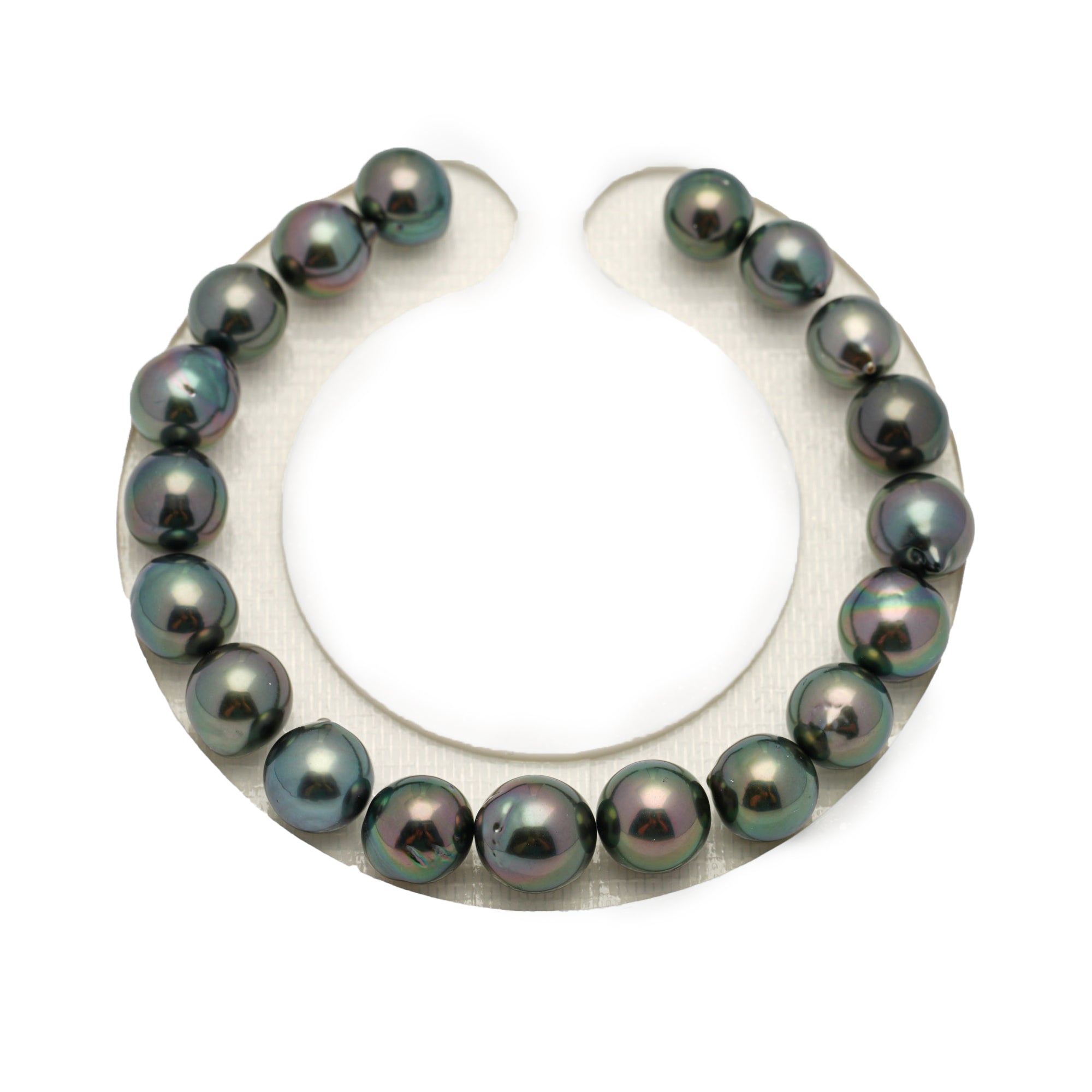 19pcs "High Luster" Green Cherry 8-9mm - SB AAA Quality Tahitian Pearl Bracelet BR2154 OR9