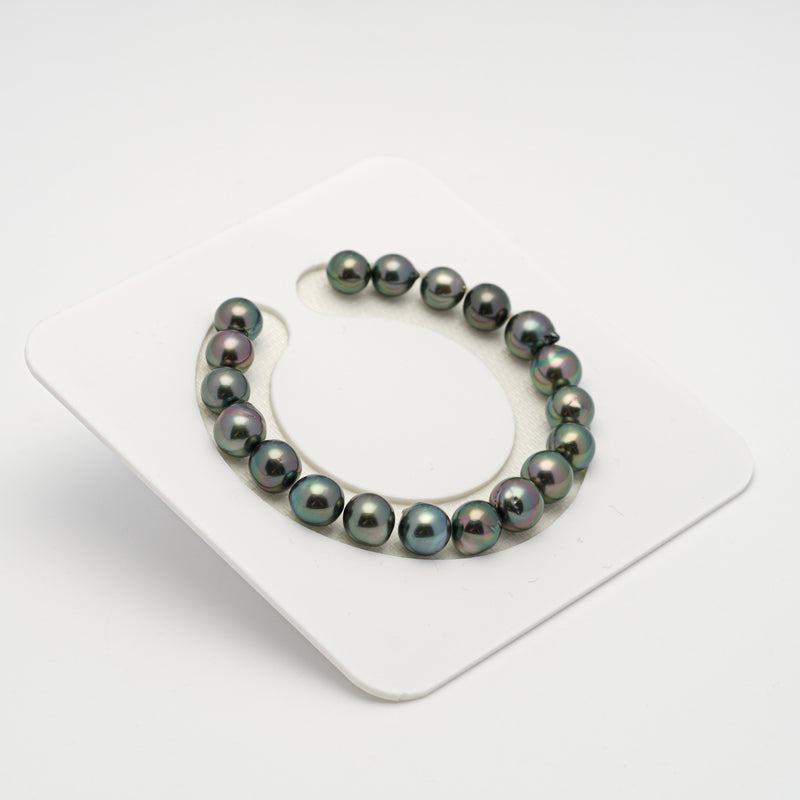 19pcs "High Luster" Green Cherry 8-9mm - SB AAA Quality Tahitian Pearl Bracelet BR2154 OR9