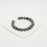 19pcs "High Luster" Green Cherry 8-9mm - SB AAA Quality Tahitian Pearl Bracelet BR2154 OR9