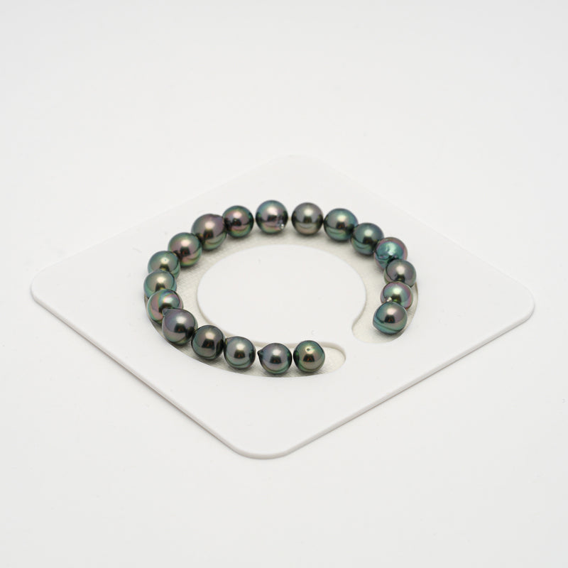 19pcs "High Luster" Green Cherry 8-9mm - SB AAA Quality Tahitian Pearl Bracelet BR2154 OR9