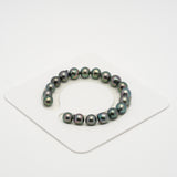 19pcs "High Luster" Green Cherry 8-9mm - SB AAA Quality Tahitian Pearl Bracelet BR2154 OR9