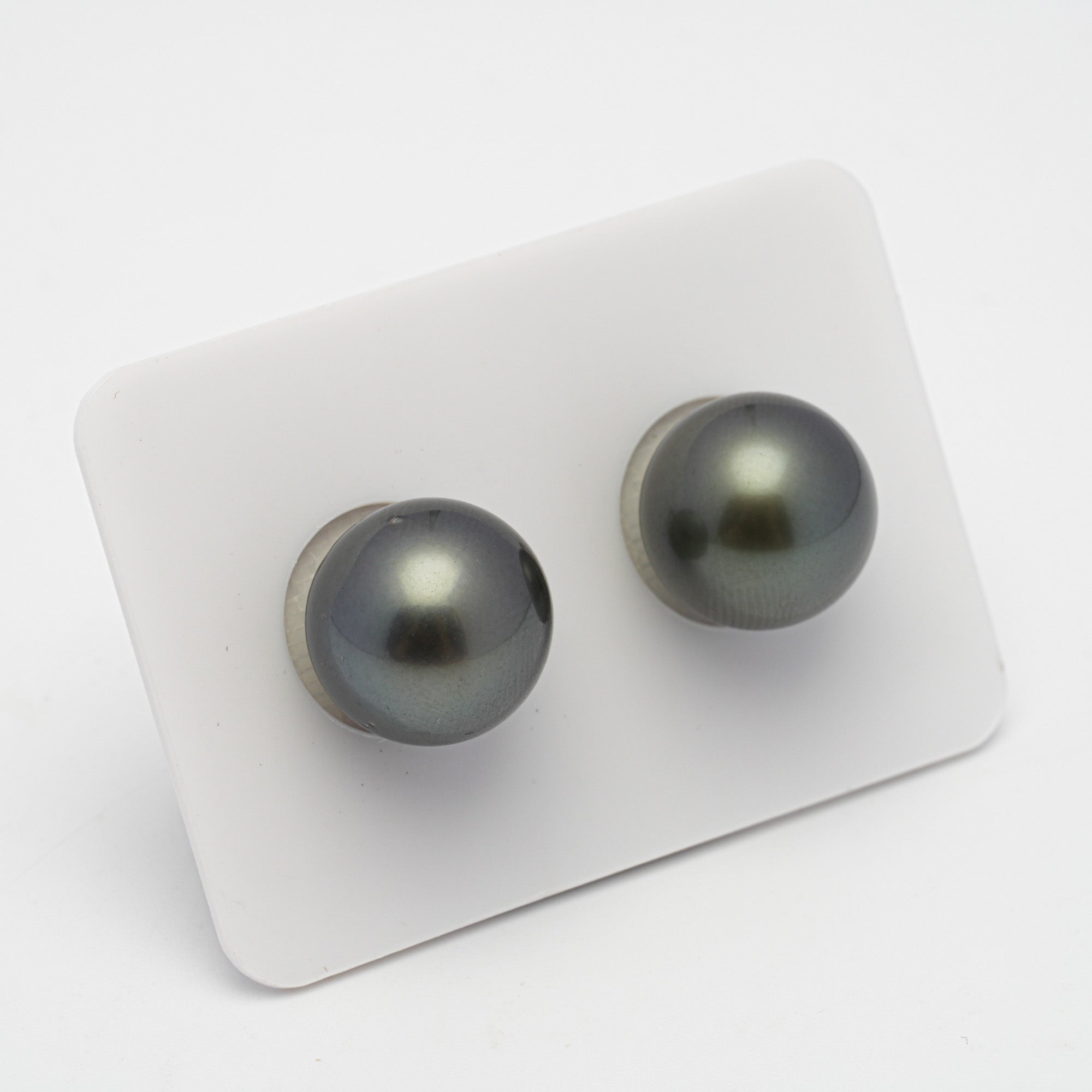 2pcs Dark 12.8-13mm - RSR AAA/AA Quality Tahitian Pearl Pair ER1441 A89