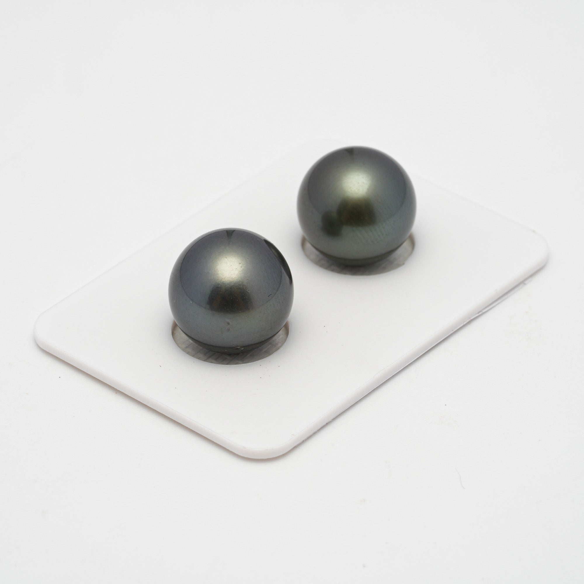 2pcs Dark 12.8-13mm - RSR AAA/AA Quality Tahitian Pearl Pair ER1441 A89