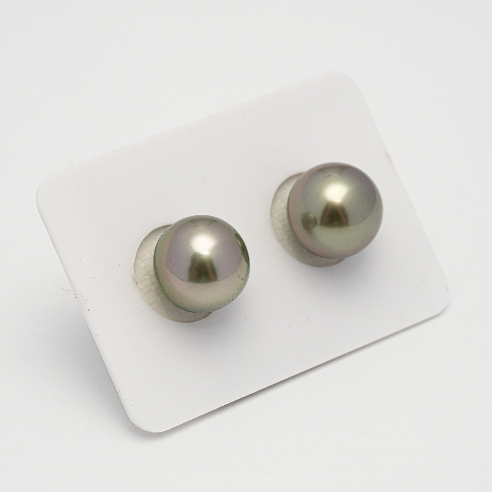 2pcs Olive Green 11.8-11.9mm - SR AAA Quality Tahitian Pearl Pair ER1624