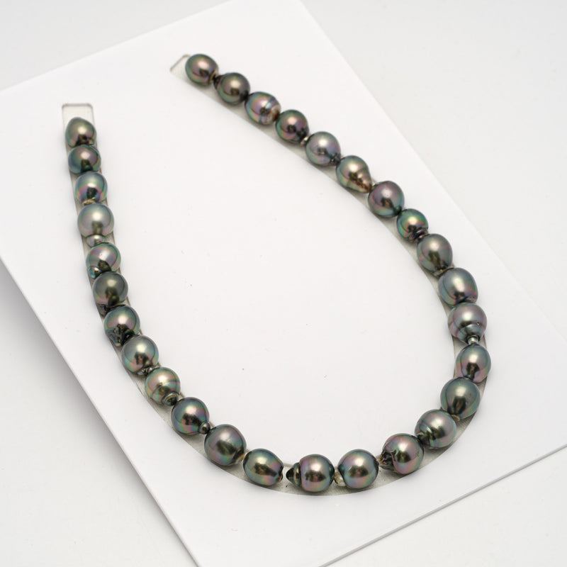 29pcs Green Cherry 11-13mm - SB AAA/AA Quality Tahitian Pearl Necklace NL1555 THMIX3