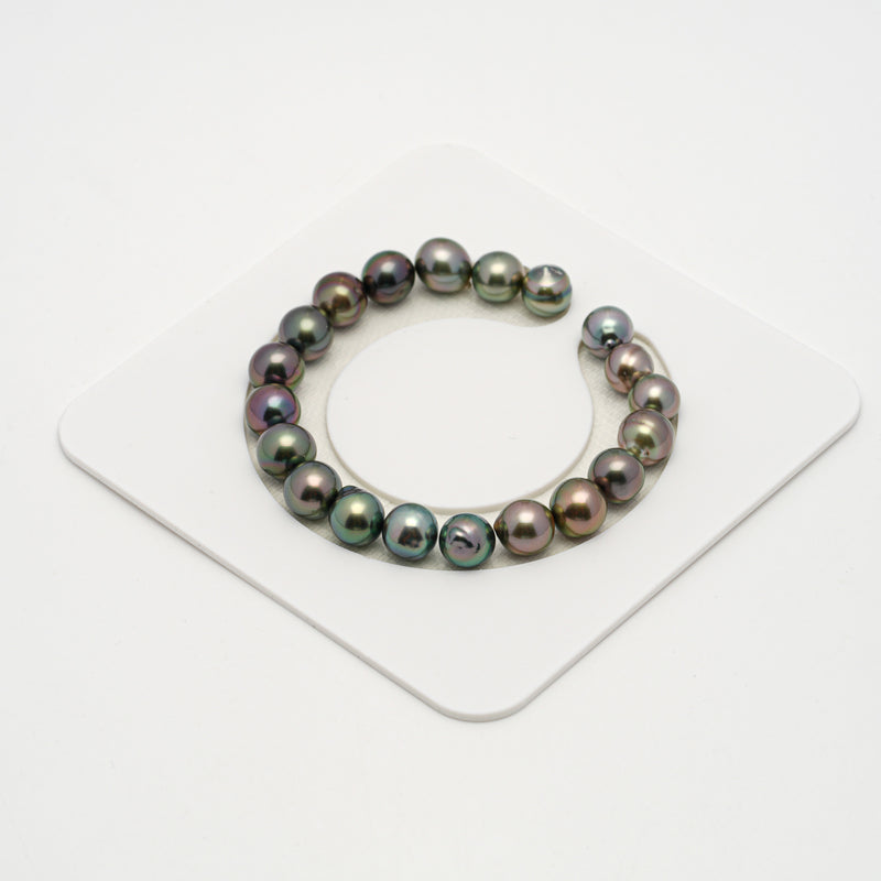 20pcs Multicolor 8-9mm - SB AAA Quality Tahitian Pearl Bracelet BR2155 OR9