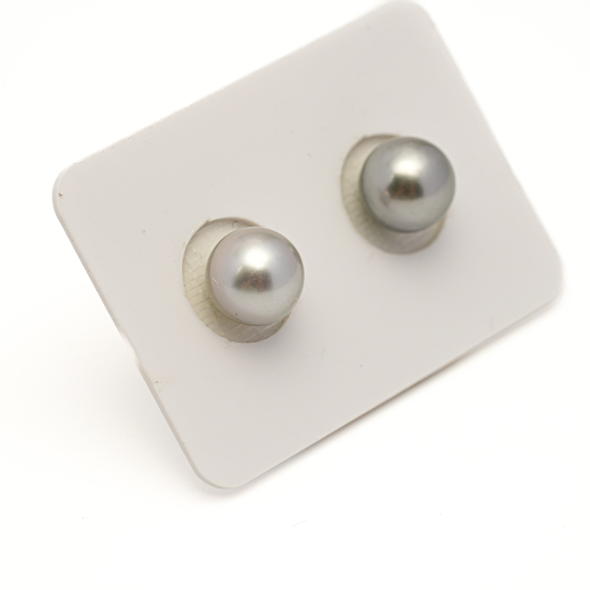 2pcs "High Luster" Silver 9.2-9.3mm - RSR AAA Quality Tahitian Pearl Pair ER1910 LP2