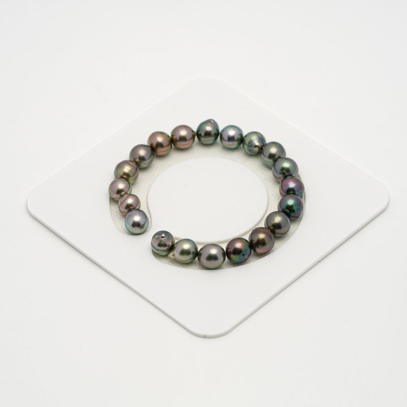 20pcs Multicolor 8-9mm - SB AAA Quality Tahitian Pearl Bracelet BR2155 OR9