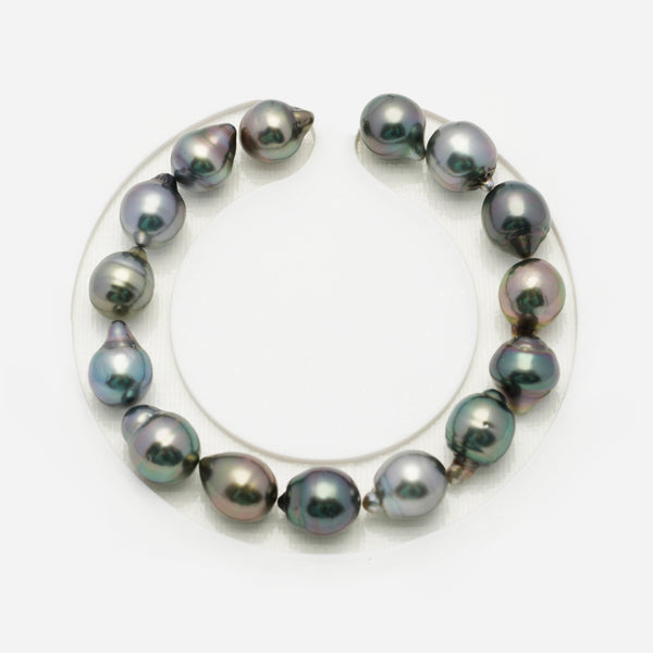 15pcs Multicolor 9mm - SB AAA/AA Quality Tahitian Pearl Bracelet BR2046 OR7