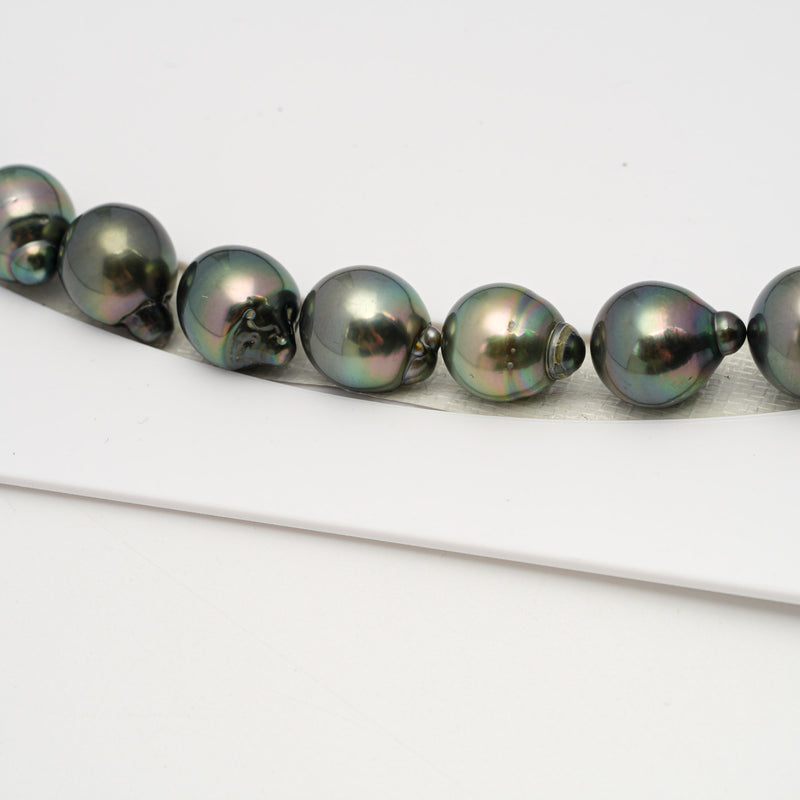 29pcs Green Cherry 11-13mm - SB AAA/AA Quality Tahitian Pearl Necklace NL1555 THMIX3