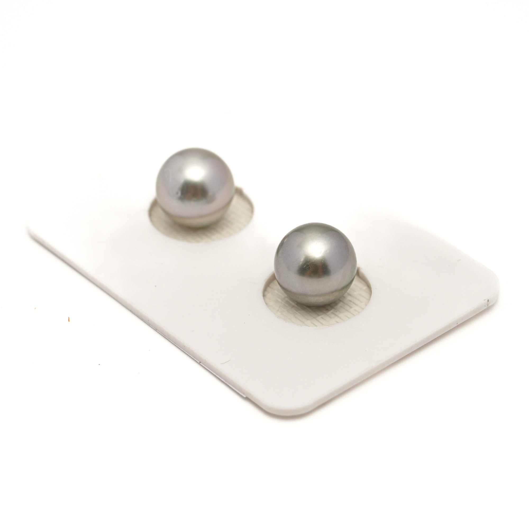2pcs "High Luster" Silver 9.2-9.3mm - RSR AAA Quality Tahitian Pearl Pair ER1910 LP2