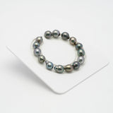 15pcs Multicolor 9mm - SB AAA/AA Quality Tahitian Pearl Bracelet BR2046 OR7