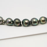 29pcs Green Cherry 11-13mm - SB AAA/AA Quality Tahitian Pearl Necklace NL1555 THMIX3