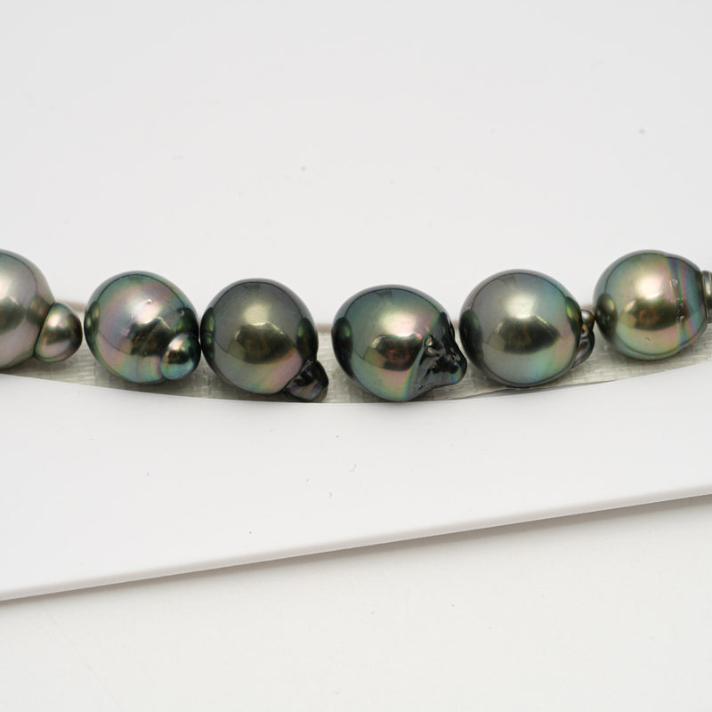 29pcs Green Cherry 11-13mm - SB AAA/AA Quality Tahitian Pearl Necklace NL1555 THMIX3