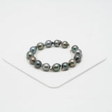 15pcs Multicolor 9mm - SB AAA/AA Quality Tahitian Pearl Bracelet BR2046 OR7