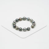 15pcs Multicolor 9mm - SB AAA/AA Quality Tahitian Pearl Bracelet BR2046 OR7