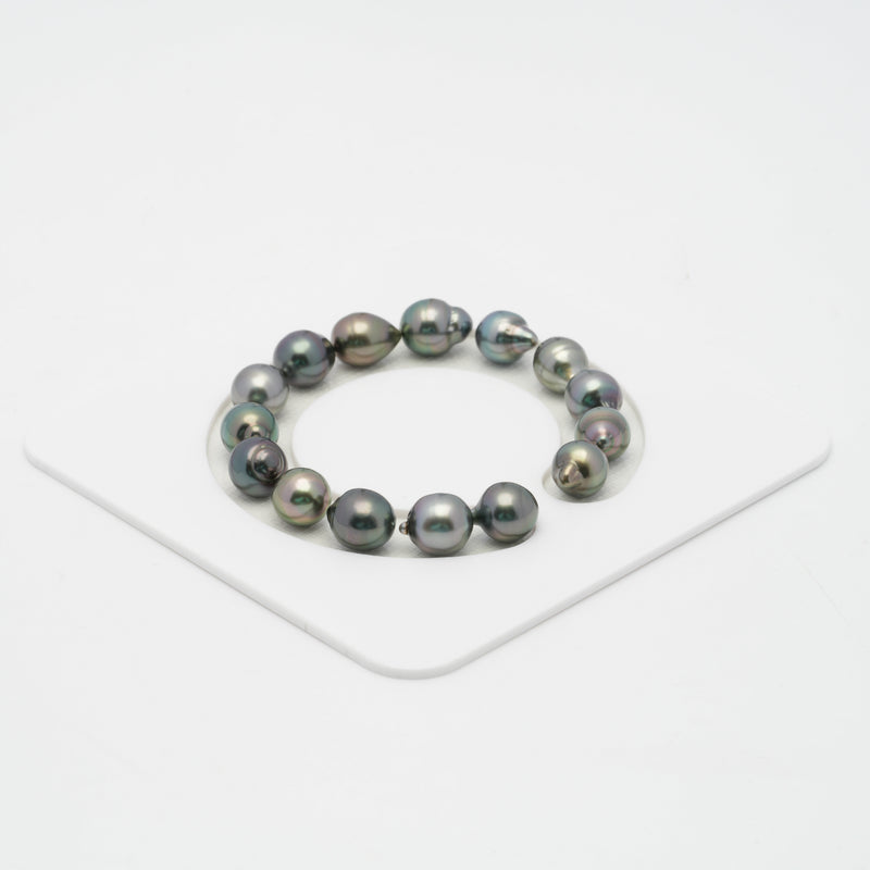 15pcs Multicolor 9mm - SB AAA/AA Quality Tahitian Pearl Bracelet BR2046 OR7