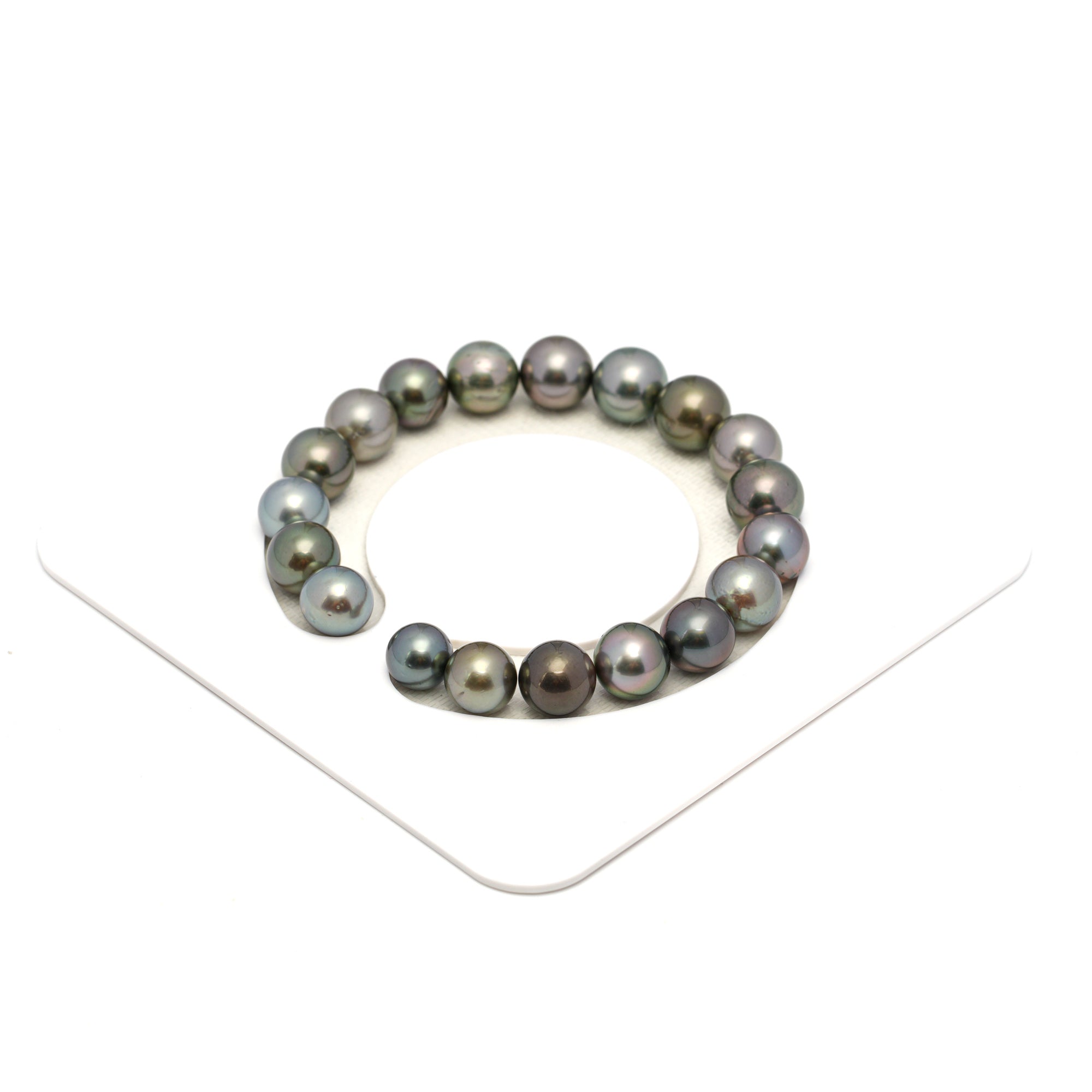 19pcs "High Luster" Multicolor 8-10mm - RSR AAA/AA Quality Tahitian Pearl Bracelet BR2314 OR12