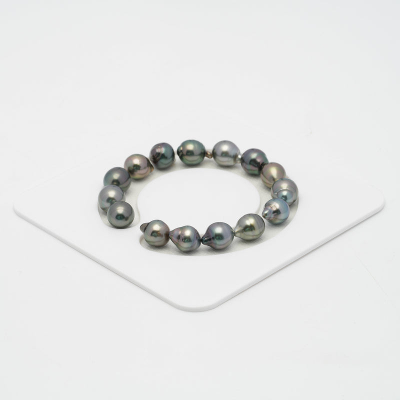 15pcs Multicolor 9mm - SB AAA/AA Quality Tahitian Pearl Bracelet BR2046 OR7