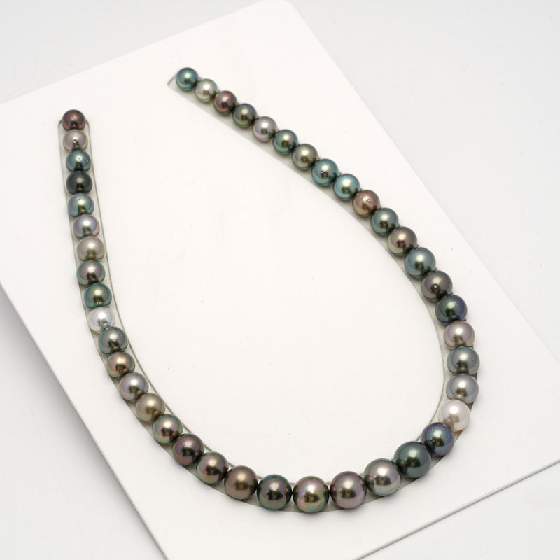 43pcs "High Luster" Multicolor 8-12mm - RSR AA/AAA Quality Tahitian Pearl Necklace NL1557 THMIX2