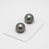 2pcs "High Luster" Purple 11.9-12mm - RSR AAA/AA Quality Tahitian Pearl Pair ER1443 A89