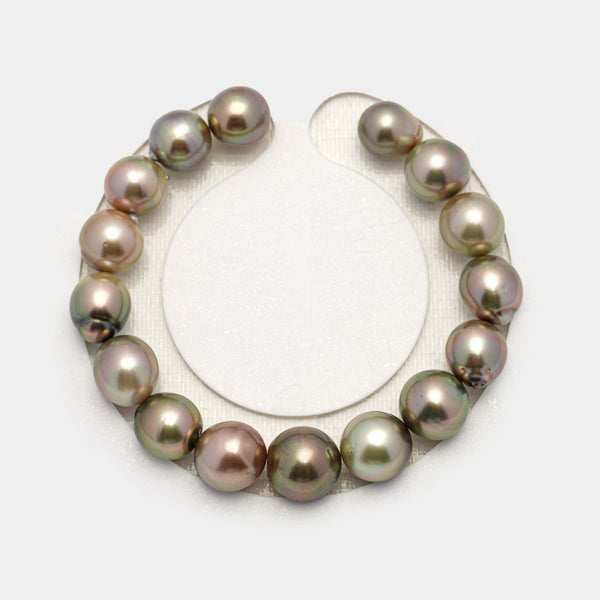 16pcs "High Luster" Yellow 9-12mm - SB AAA Quality Tahitian Pearl Bracelet BR2158